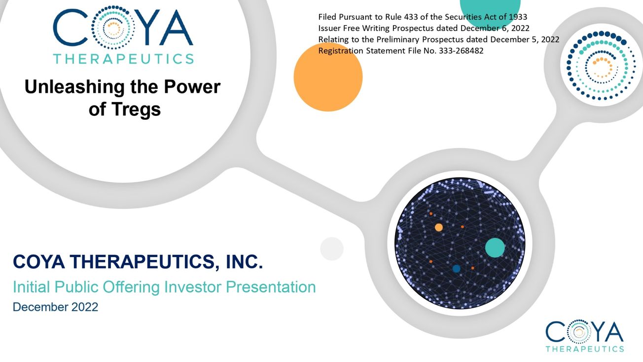 Coya Therapeutics (COYA) IPO Deck